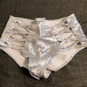 iHeartRaves Scrunch Back Holographic Bottoms